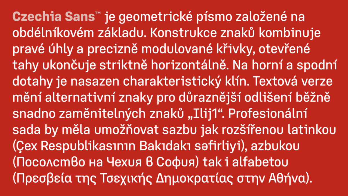 JVS ČR - písmo Czechia Sans
