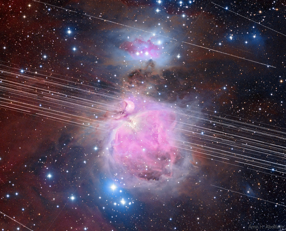 Starlink over Orion 
