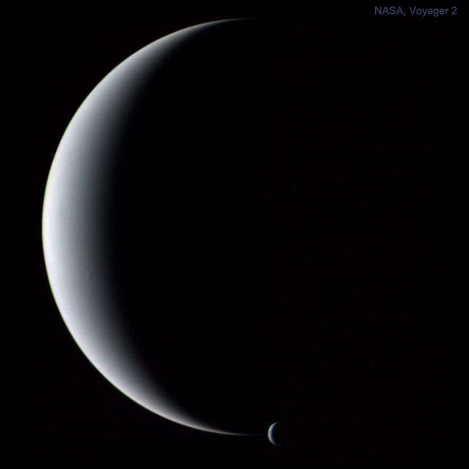 Crescent Neptune and Triton 